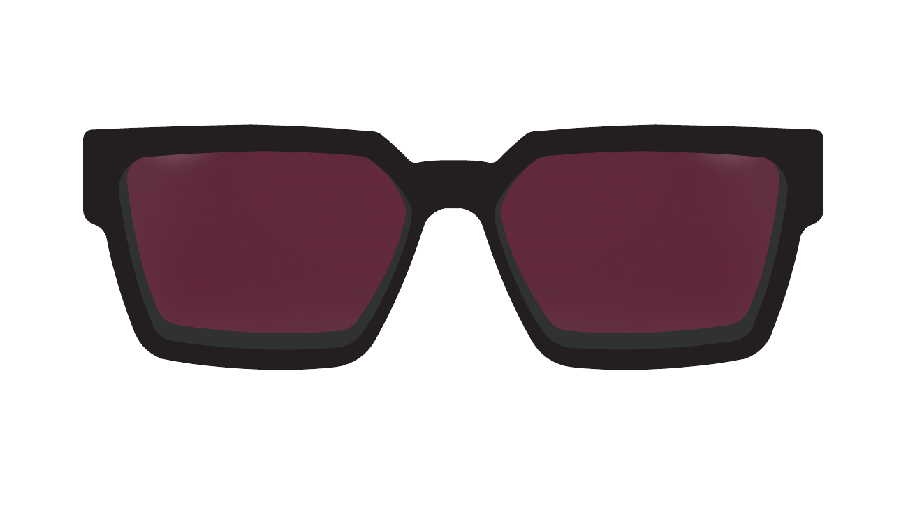 The Herald Col. 1 matte black acetate sunglasses with violet lenses