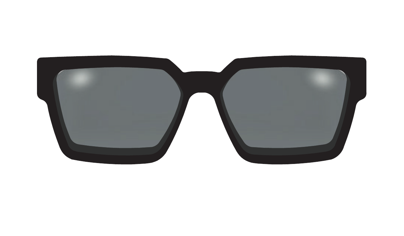 The Herald Col. 2 gloss black acetate sunglasses with smoke grey lenses