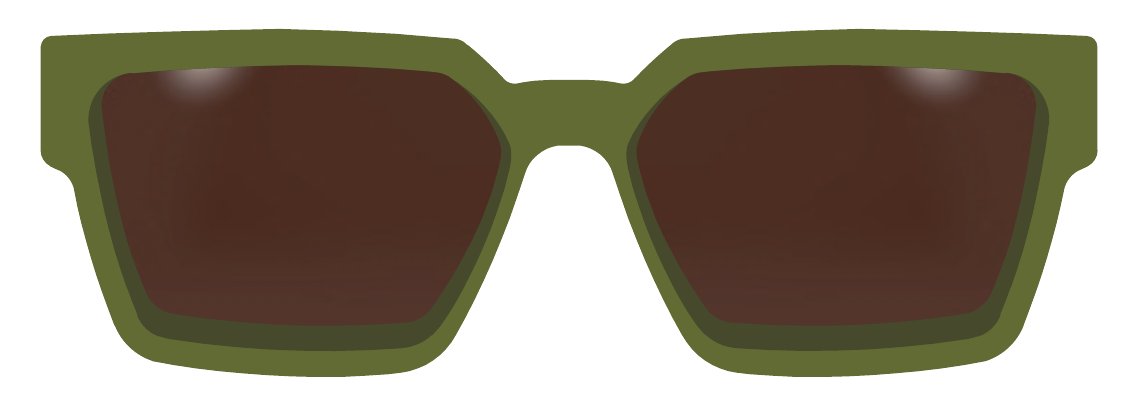 The Herald sunglasses in transparent dark olive green acetate with brown gradient lenses