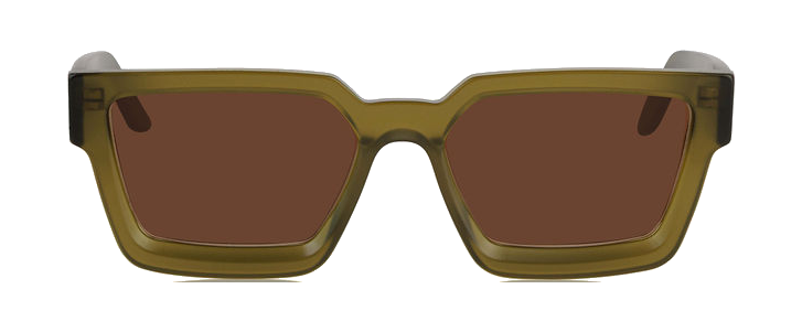 The Herald sunglasses in transparent dark olive green acetate with brown gradient lenses